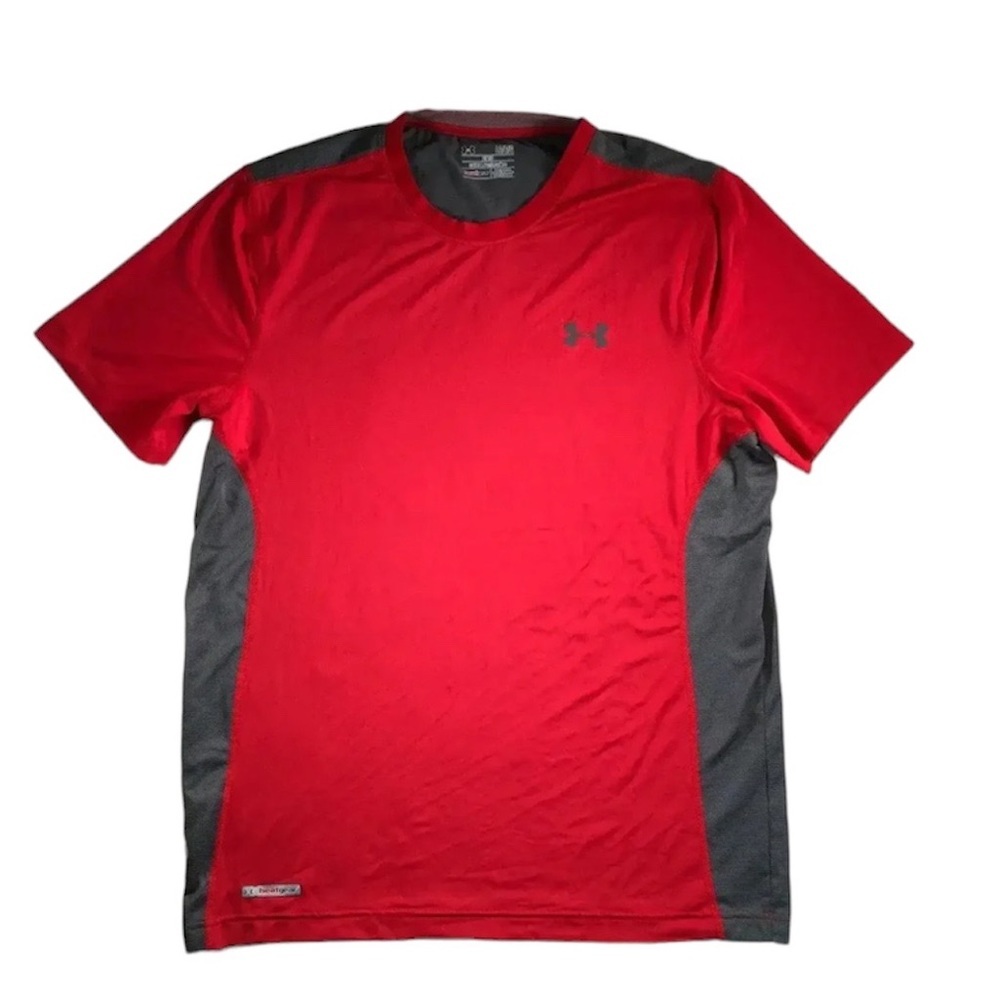 Under Armour Polo Fitted Tech Sonic HeatGear Logo Dri Shirt Size L